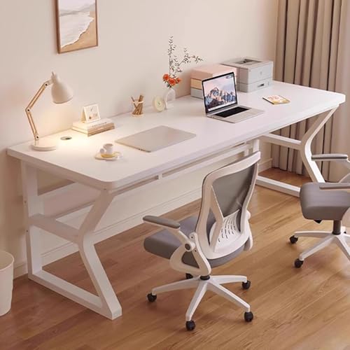Nowoczesne biurko gamingowe do domowego biura, białe biurko do nauki, blat o grubości 2,5 cm, pojemność 150 kg, ergonomiczny stół komputerowy do gier i pracy