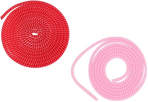 Image of Spiral Cable Protector, Data Cable Protective Sleeve, Headphone Saver, Charger Protective Cover, Wire Repair /Strain Relief Cable Wrap Tube for USB Data Cable Headphone Cable (Red+Pink)