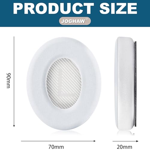 Image of Full Cooling Gel Replacement Earpads for Bose QuietComfort QC35 Headphones Ear Pads Cushions with Breathable Ice Silk Fabric, High-Density Noise Cancelling Foam - White