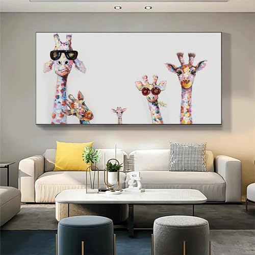 Graffiti street art peinture girafe curieuse pour décorer et égayer les murs blancs
