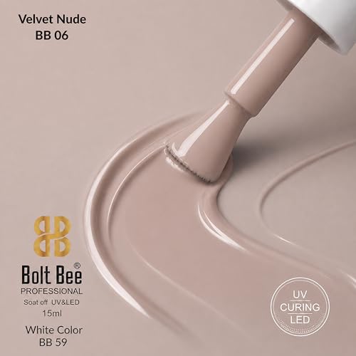 Image of Bolt Bee Velvet Nude Color Gel Nail Polish Soak Off UV Gel DIY at Home 15ML Manicure Salon Nail Art