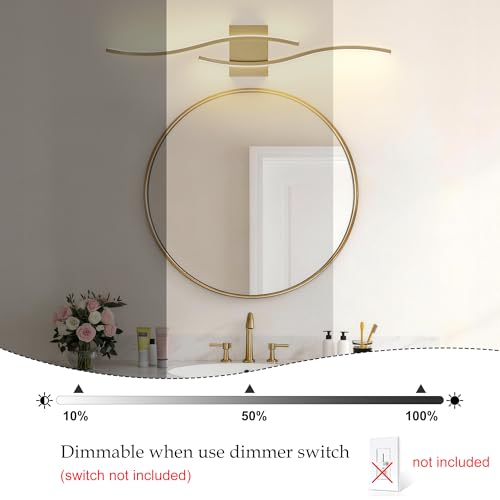 Image of KARTOOSH Hardwired Gold Vanity Lights for Bathroom