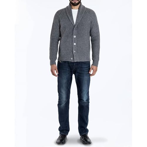 Men's Button Down Cardigan Ribbed Sweater Knitted Shawl Collar Casual Sweater Open Front Solid Long Sleeve Sweaters2