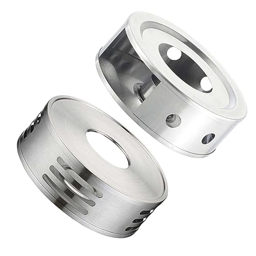 STOBAZA 2-Piece Stainless Steel Teapot Warmer Teapot Heater Heated Cup Warmer Tea Accessory