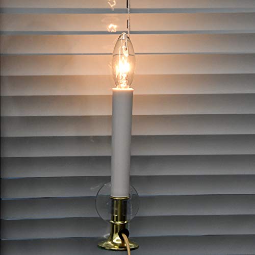 Goothy Electric Window Candles Lights With Golden Plated Base, Plug In Christmas Window Candles Lamp With C26 Clear Lights Bulb thumb #5