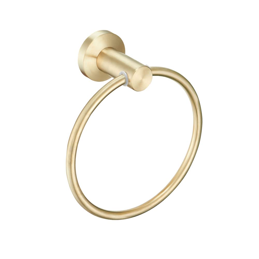 Porte-serviettes accessoires de salle de bain rond blanc et or déco maison