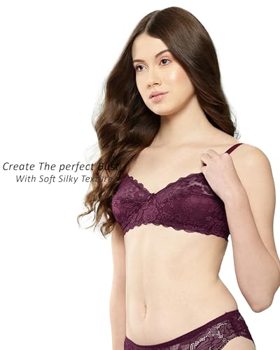 Image of LEADING LADY Women Bra | Non Padded | Non Wired | Full Coverage | T-Shirt Bra | Lace Style Adjustable Straps | Every Day Bra