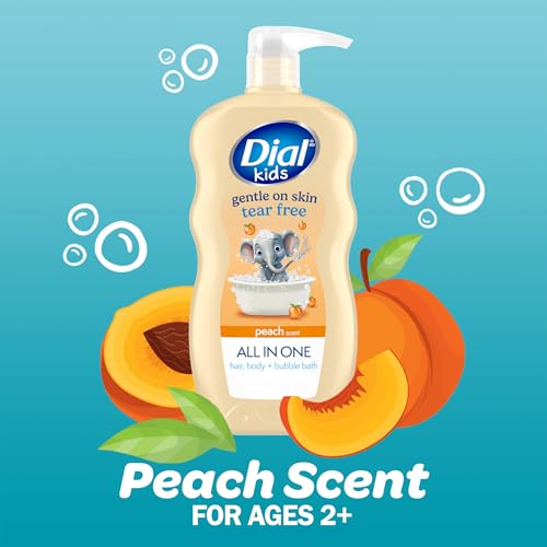 Dial Kids 3-in-1 Body + Hair + Bubble Bath, Peach, 24 Fl Oz, 4-Pack - image 3