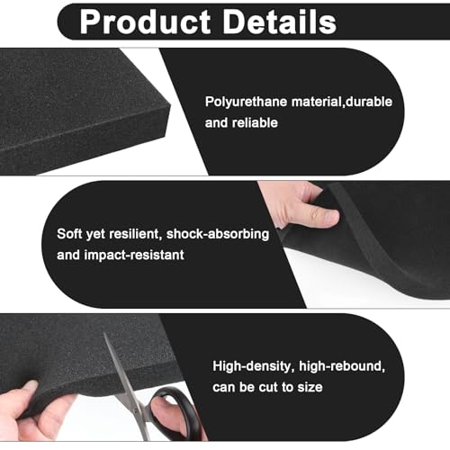 mawmuaw Schaumstoffeinlage Werkzeug 2 Stk Schaumstoff Werkzeugeinlage 405x305x25mm Multilayer Schaumstoff Schwarz Werkzeug Schaumstoffeinlagen PU Schaumstoffplatte für werkzeugkoffer