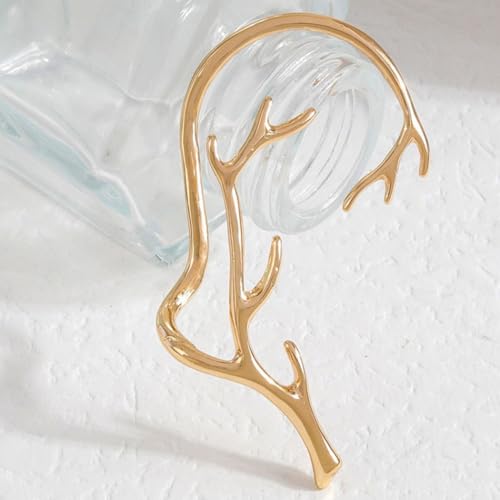 2Pcs Antler Earrings Gold Cuff Earrings for Women Tree Branches Ear Cuffs Climber Earrings No Piercing Jewelry for Women4