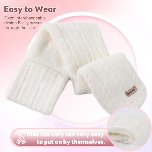 OMUKY Kids Scarf Fleece Warm Knitted Scarves for Girls Boys Toddler Cold Weather Soft Neck Warmer3