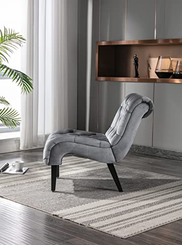 Sillón Lounge Terciopelo Plateado miniatura 4