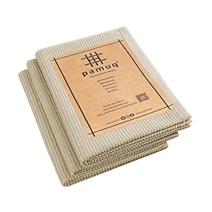 pamuq Geschirrhandtücher Baumwolle 100% - beige, einfarbig, 3er Set, 50x70cm, Aufhänger - Geschirrtücher Baumwolle Trockentücher Küche Geschirrtuch Küchentücher
