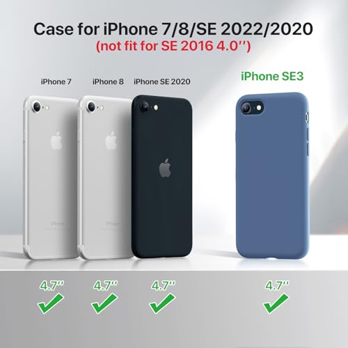 Image of Miracase Ultra Slim Designed for iPhone SE Case 2022(3rd Gen) /iPhone SE 2020 Case(2nd Gen) /iPhone 7 Case /iPhone 8 Case with Screen Protector, Multi-Color Silicone Shockproof Phone Case(Glass Blue)