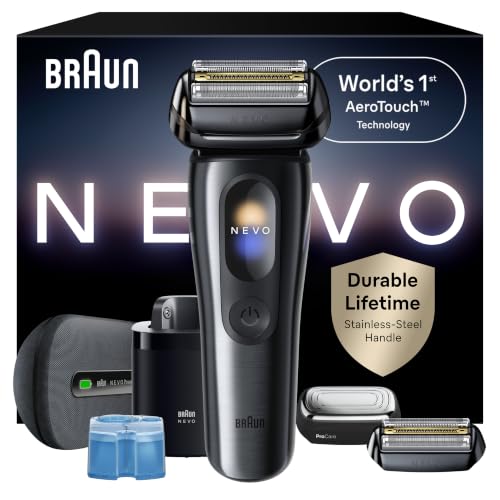 Braun NEVO Men's Electric Shaver with World's 1st AeroTouch Technology, Premium Value Kit with Power Travel Case, Blade Refill Head, ProCare Attachment, Braun's Best Electric Razor for Men, 17610C - image 1
