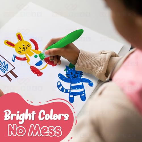 Image of Wembley Squeeze Brush Paint Set for Kids | 9 Assorted Colors | Washable, Non-Toxic Painting Kit for Kids | Quick Dry Solid and Water Color Brush Set for Kids | Art & Craft Set for Boys & Girls