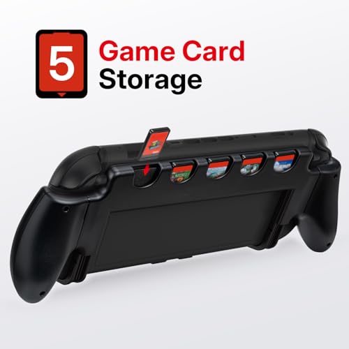 Image of Mcbazel Console Grip with 5 Game Slots Compatible with Nintendo Switch 2 (2025), Ergonomic Grip Hard Shell for Users Who Prefer Handheld Mode, Black (NOT for Switch 1)