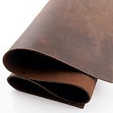 HADZAM Genuine Leather Tooling Sheets, Full Grain Cowhide, 2mm Thick, Square Pieces for Crafts (Dark Brown, 12'X24')