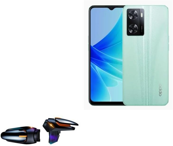 BoxWave Gaming Gear Compatible with Oppo A57 4G - Touchscreen QuickTrigger Auto, Trigger Buttons Autofire Gaming Mobile FPS - Jet Black