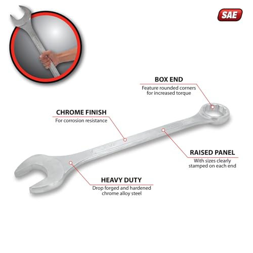 Image of Performance Tool W356B 12-Point Combo Wrench with Satin Chrome Finish 2-1 /2-Inch Combo Wrench