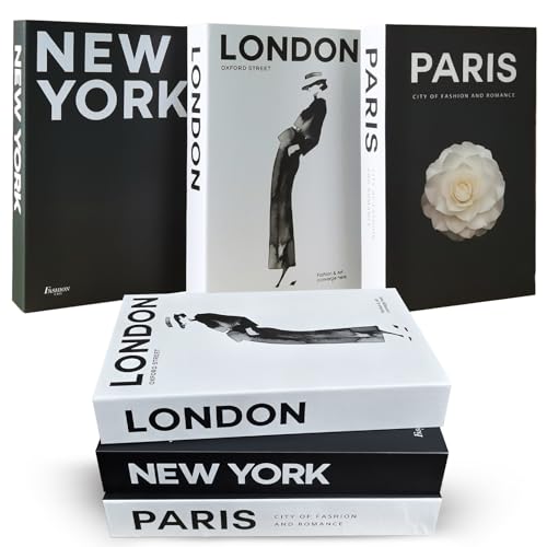 Gocelufe Faux Decorative Books Set of 3 Fake Books for Home Decor