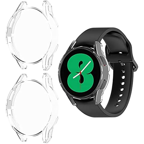 HOMTERN 2-Pack Compatible with SAMSUNG Galaxy Watch 4 Case,Flexible TPU Full Cover Shell Shockproof Scratch-Proof Screen Protector Case for Watch 4 40mm SM-R860/44mm SM-R870 (40mm SM-R860) Cover