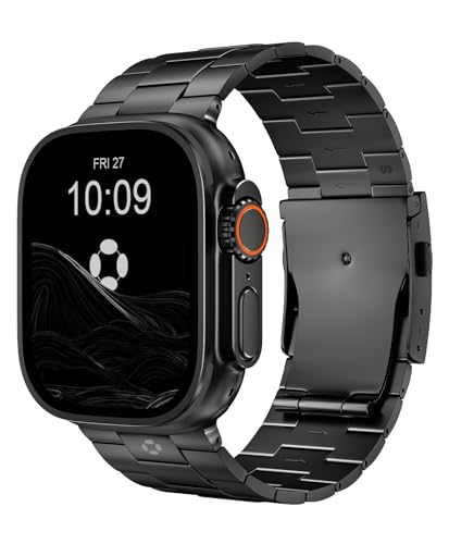 Image of Titanium Watch Band Compatible with Apple Watch Ultra 3 & Ultra 2 1 49mm - 26mm Wide-Body Metal Apple Watch Ultra Band with Scratch Resistant DLC Coating for men - CRNS01 Business Series