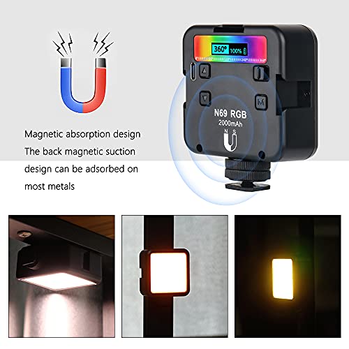 LED Videolicht, MOPOIN Videoleuchte Licht RGB Kamera Licht Dauerlicht Klein Dimmbare 2500K-9000K, LED Fotolicht mit Akku… – Bild 6
