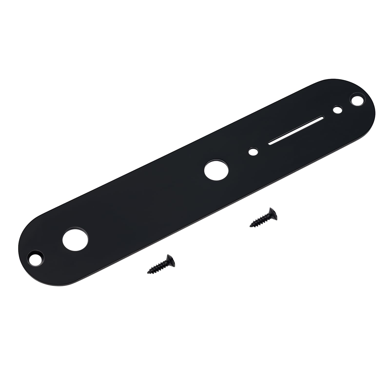 Banworks Imperial Guitar Control Plate 9.5mm (3/8") CTS Potentiometer Holes Steel Alloy Switch Control Plate for American/Mexican Fender Tele Electric Guitar JT/KZB-02 Black