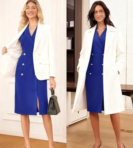 Image of GRACE KARIN Women Work Bodycon Dresses 2026,Business Office Midi Cap Sleeve Button Pencil Formal Outfits with Pockets