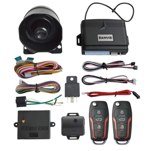 Image of Car Alarm System, Antitheft Alarm with Keyless Entry | Microwave Sensor, Shock Sensor, 6 Tons Siren, Sillent Arm, Universal for DC 12V car