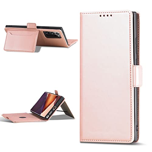 Étui de téléphone en cuir PU pour Samsung S21 Ultra avec porte-carte rose