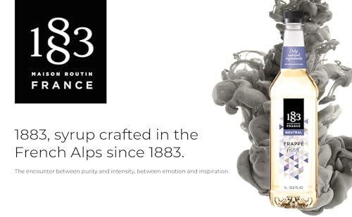 Image of 1883 Frappe Mix Syrup for Coffee and Drinks, Made in France, 1 Liter Plastic Bottle