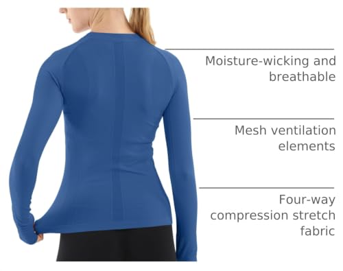 Image of MathCat Seamless Workout Shirts for Women Long Sleeve Yoga Tops Sports Running Shirt Breathable Athletic Top Slim Fit XS-XL
