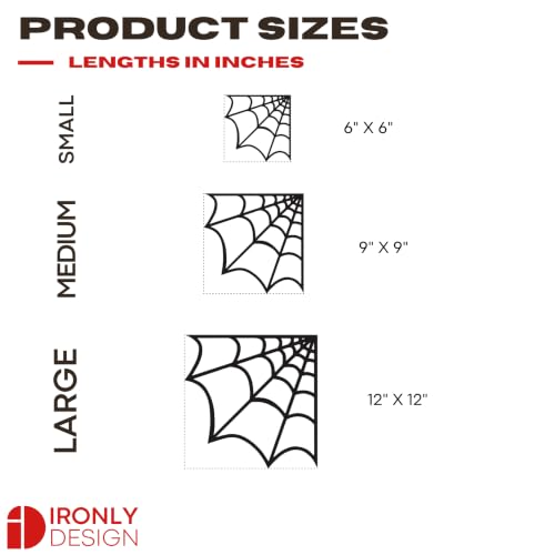 Image of Sticker for Glass & Mirrors | Minimal Vinyl Decal for Bedroom Bathroom & Cafe | Self-Adhesive Quote Aesthetic Mirror Sticker | No Mirror Included (Spider Web, Medium, Transparent Red)