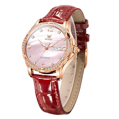 Montre céramique femme OLEVS luxe bicolore or rose et étanche