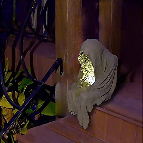 Witch Resin Statue Ornaments Ghoul Candlelight, Witch Soul Sitting Resin Statue Ornaments, Home Decoration Garden Lights Make Your Garden Full of Mystery