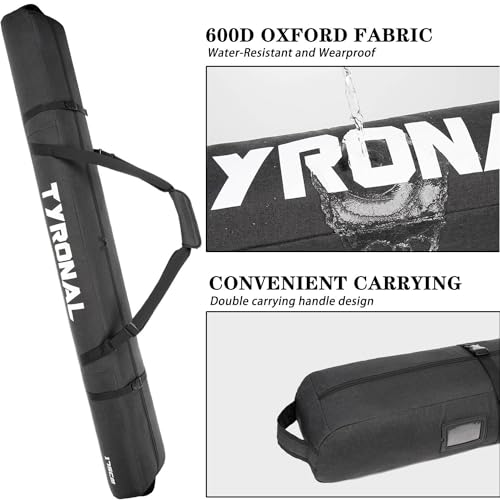 image for TYRONAL Ski Bag for Air Travel,Single Ski Carry Bag With Fully Padded 