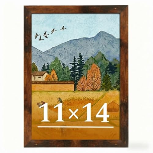 Veleclo 11x14 Picture Frame for Wall Display 11x14 Brown Picture Frame with Shatter Resistant Plexiglass Stable and Sturdy 11 x 14 Poster Frame for Wall Display Handpicked Gift Collection 1 Pack