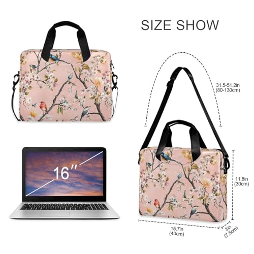 Funda Mensajero para Portátil 15.6 Pulgadas con Asa y Correa Rosa miniatura 5