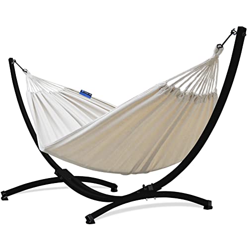 Potenza Outdoor Hängematte mit Gestell für 2 Personen I Baumwolle...