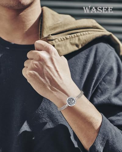 St Michael/St Christopher Bracelet for Men Adjustable Bracelet Religious Protection Jewelry Amulet Gift for Men Women with 7.5+2 Inch Stainless Steel Chain2