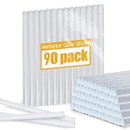 Krightlink 90 Count Hot Glue Sticks 4" Long x .27" Diameter Mini Size Hot Melt Glue Sticks Compatible with Most Glue Guns for Crafting, DIY, Home Repair, Clear - 1 Pack