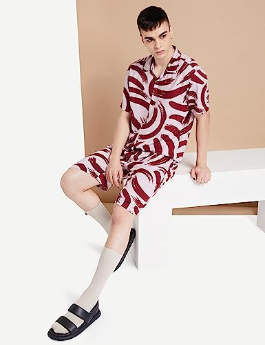 Image of Amazon Brand - INKAST Men's Geometric Printed Half Sleeve Viscose Shirt /Co-Ord Sets (Regular Fit)