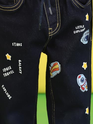 Image of Nautinati Boys Cotton Denim Jeans with Value-Added Detailing | Age 2-10 Years