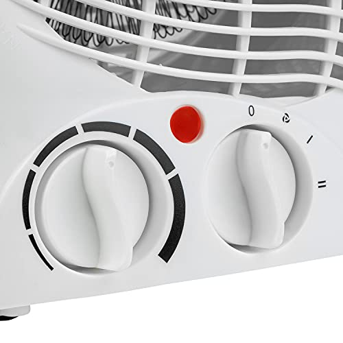 elektrische ventilatorkachel 2000W warmtestraler 2x verwarmingsstanden (1000/2000W) | 1x koudestraler | automatische uitschakeling bij kantelen | oververhittingsbeveiliging | snelverwarmer - WIT - Afbeelding 8