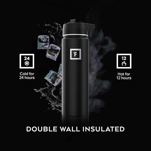 image for IRON °FLASK Camping & Hiking Hydration Flask with 3 Lids - Stainless 