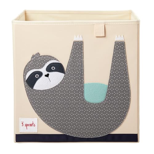 3 Sprouts Cube de rangement pour jouets – Boîte de rangement cube pour enfants – 33 cm – Panier de rangement pliable en tissu pour chambre d'enfant,...