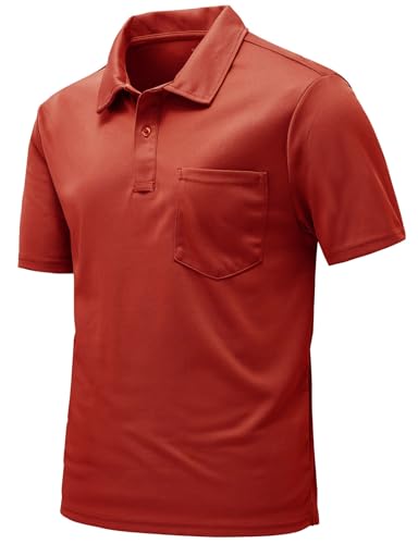 Image of Rdruko Men's Polo Shirts Short Sleeve Quick Dry Outdoor Golf Sports Shirts with Pocket