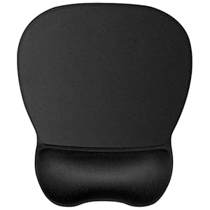 JIKIOU Ergonomic Mouse Pad with Wrist Support Gel Mouse Pad with Wrist Rest, Comfortable Computer Mouse Pad Pain Relief Mousepad with Non-slip PU Base for Office & Home, 9.2 x 8.1 in,Black